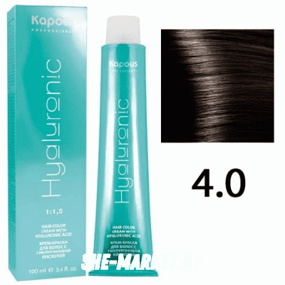 Крем-краска для волос Hyaluronic acid  4.0 Коричневый, 100 мл