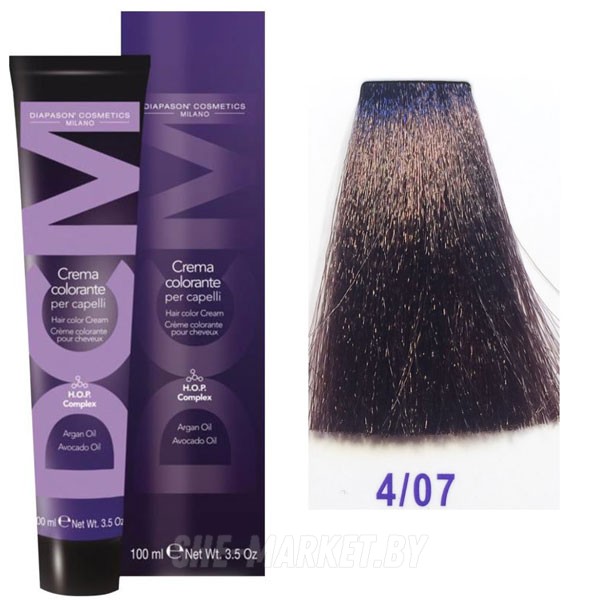 Крем-краска DCM Hair Color Cream HOP Complex 4/07 100мл