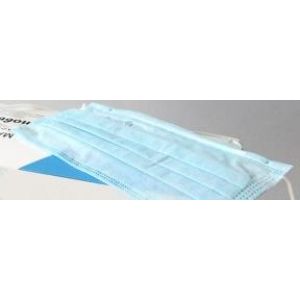 Маска 3-х слойная на резинках (голубая), 100 шт/уп.