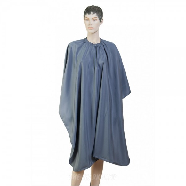 Пеньюар для стрижки Матовый  AA09Grey, полиэстер, серый 128х148 см, на крючках