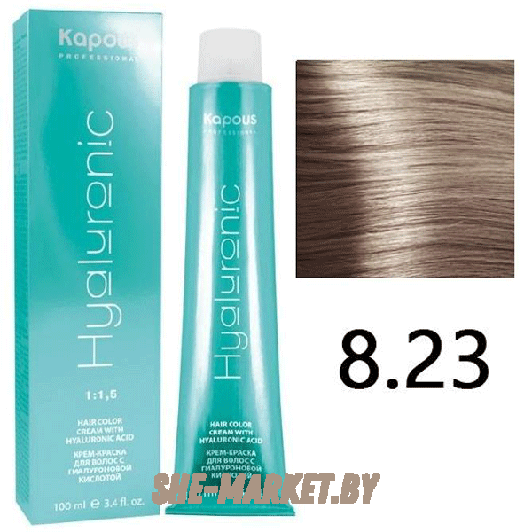 Крем-краска для волос Hyaluronic acid  8.23 Светлый блондин перламутровый, 100 мл