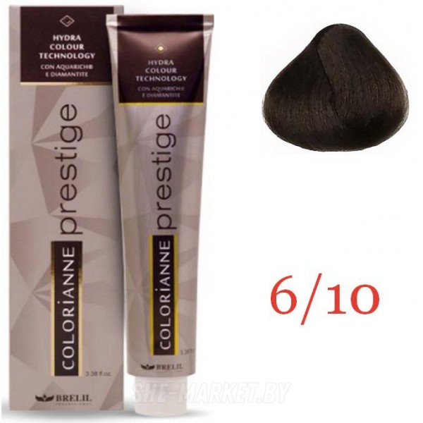 Крем краска для волос Colorianne Prestige ТОН - 6/10 Темный пепельный блонд, 100мл