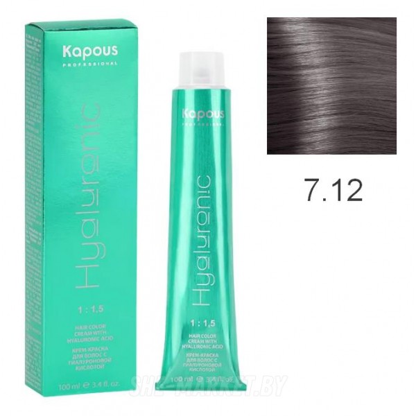 Крем-краска для волос Hyaluronic acid  7.12 Блондин пепельный перламутровый, 100 мл