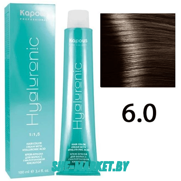 Крем-краска для волос Hyaluronic acid  6.0 Темный блондин, 100 мл