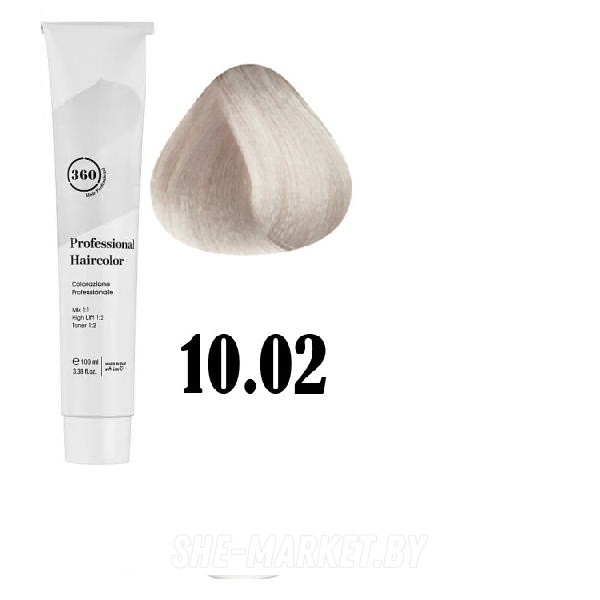 Краска для волос 360 PERMANENT HAIRCOLOR ТОН - 10.02, 100мл