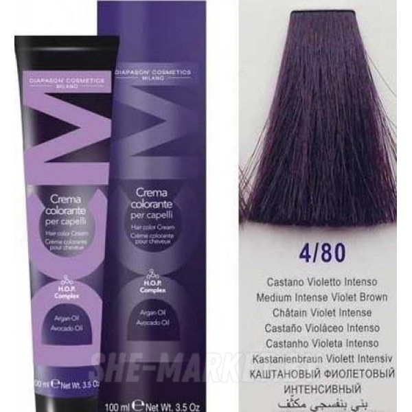 Крем-краска DCM Hair Color Cream HOP Complex 4/80 100мл