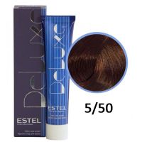 Краска-уход для волос Deluxe 5/50 Крем-уход De Luxe, светлый шатен красный для седины 60мл