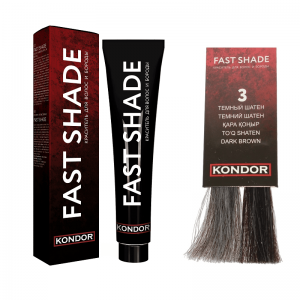 Краситель для волос и бороды Fast Shade Hair Color 3 - темный шатен, 60мл Краситель для волос и бороды Fast Shade Hair Color 3 - темный шатен, 60мл