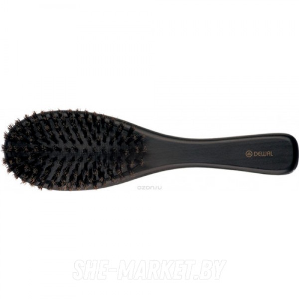 Щетка для укладки деревянная, натуральная щетина, на подушке, 9 рядов