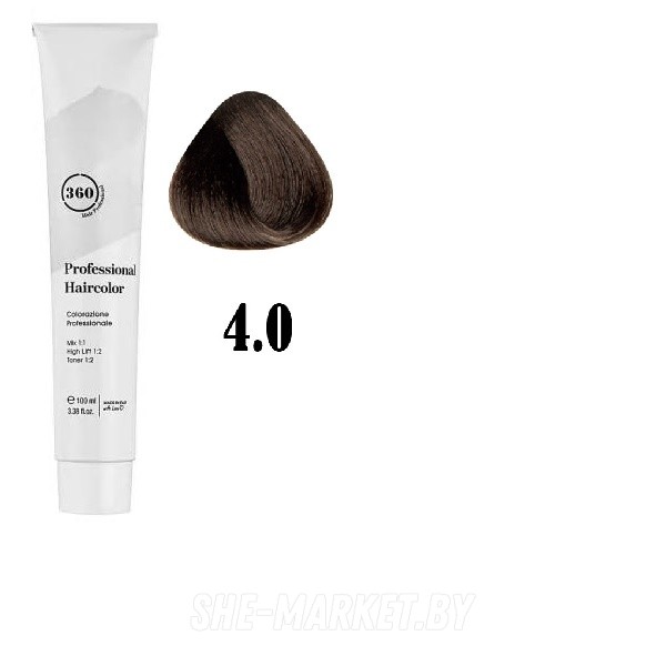 Краска для волос 360 PERMANENT HAIRCOLOR ТОН - 4.0, 100мл