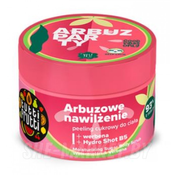 Увлажняющий сахарный скраб для тела TUTTI FRUTTI Арбуз + Вербена, 300г
