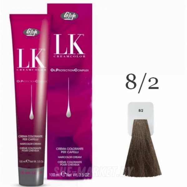Краска для волос LK OPC Oil Protection Complex 8/2 светлый блондин пепельный, 100мл