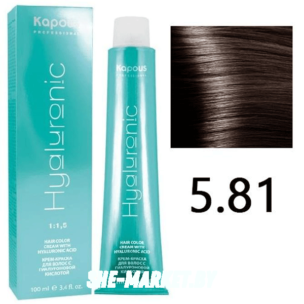 Крем-краска для волос Hyaluronic acid  5.81 Светлый коричневый шоколадно-пепельный, 100 мл