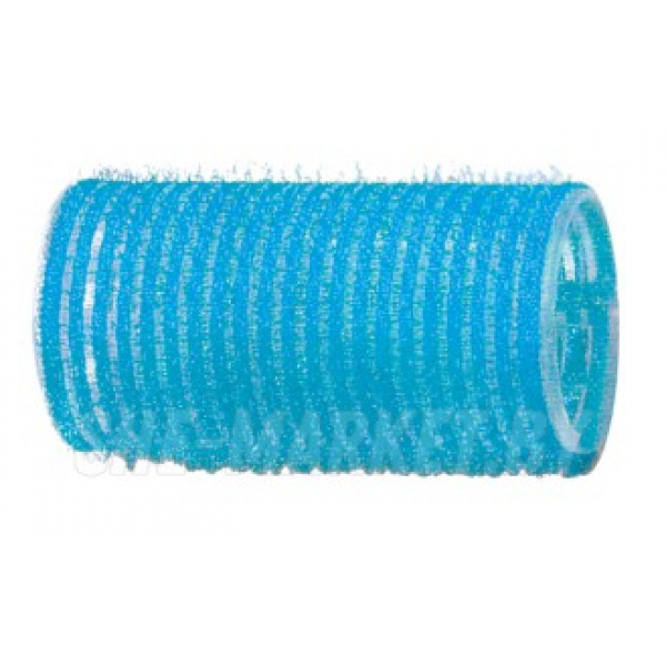 Бигуди-липучки, голубые d 28мм., 12шт/упк