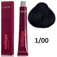 Краска для волос Collage creme hair color ТОН - 1/00, 60мл