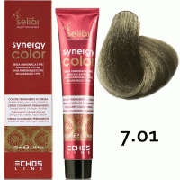 Безаммиачная краска для волос SELIAR SYNERGY COLOR 7.01 BLONDE NATURAL ASH Пепельный русый