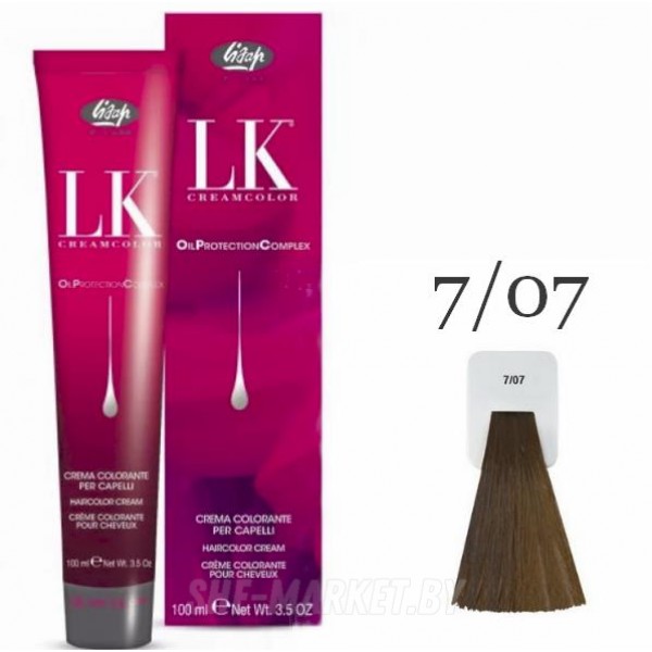 Краска для волос LK OPC Oil Protection Complex 7/07 блондин натуральный бежевый, 100мл