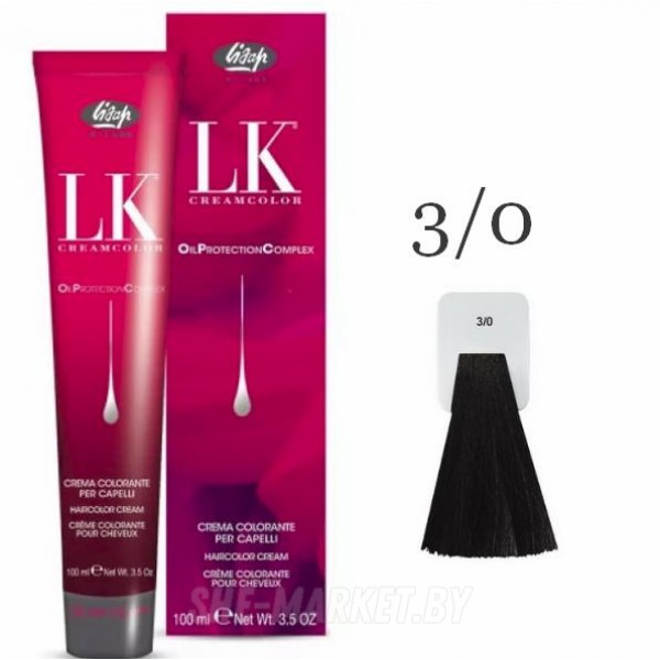 Краска для волос LK OPC Oil Protection Complex 3/0 темно-каштановый, 100мл