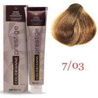 Крем краска для волос Colorianne Prestige ТОН - 7/03 Теплый натуральный блондин, 100мл Крем краска для волос Colorianne Prestige ТОН - 7/03 Теплый натуральный блондин, 100мл