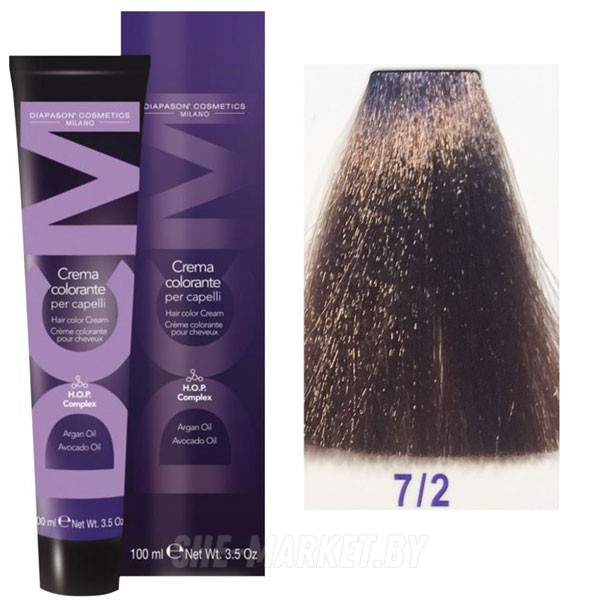 Крем-краска DCM Hair Color Cream HOP Complex 7/2 100мл