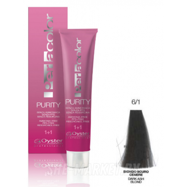 Крем-краска для волос без аммиака Perlacolor PURITY, тон 6/1 , 100 мл