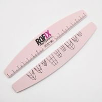Пилка для ногтей 100/180 грит лодка розовая, улучшенная с разметкой