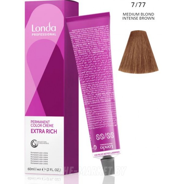 Стойкая крем-краска LondaColor 7/77 блонд интенсивно-коричневый 60мл