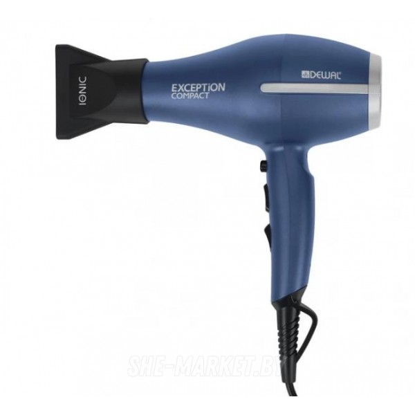 Фен EXCEPTION Compact 2200 синий, компактный 2200 Вт, ионизация, 2 насадки