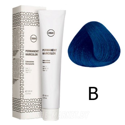 Краска для волос 360 PERMANENT HAIRCOLOR ТОН - B blue, 100мл
