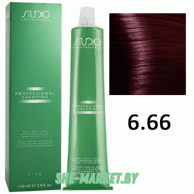 Крем-краска для волос Studio Professional Coloring 6.66 интенсивный темно-красный блонд , 100мл