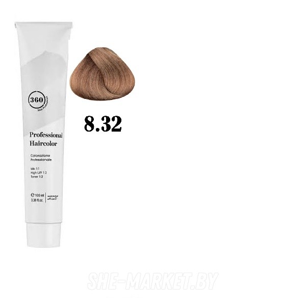 Краска для волос 360 PERMANENT HAIRCOLOR ТОН - 8.32, 100мл
