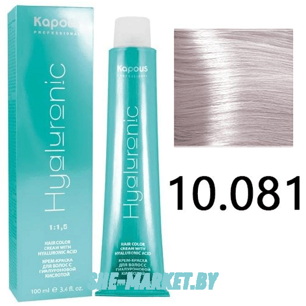 Крем-краска для волос Hyaluronic acid  10.081 Платиновый блондин пастельный ледяной, 100 мл