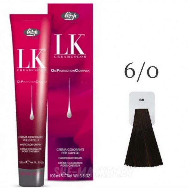 Краска для волос LK OPC Oil Protection Complex 6/0 темный блондин , 100мл