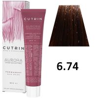 Крем-краска для волос AURORA 6.74 Permanent Hair Color, 60мл