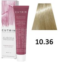 Крем-краска для волос AURORA 10.36 Permanent Hair Color, 60мл