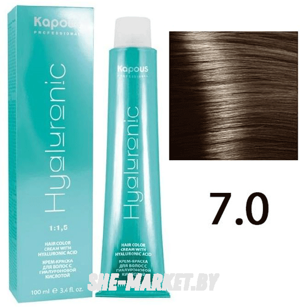 Крем-краска для волос Hyaluronic acid  7.0 Блондин, 100 мл
