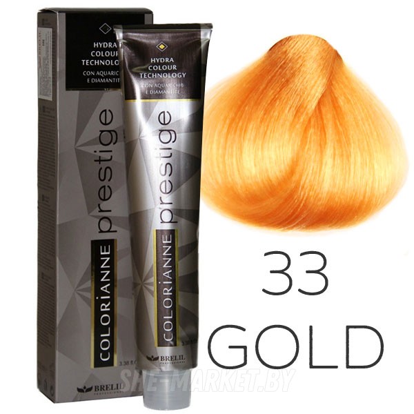 Крем краска для волос Colorianne Prestige ТОН -33 Интенсификатор цвета (Золотистый), 100мл
