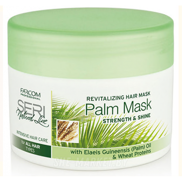Восстанавливающая маска для всех типов волос с пальмовым маслом и пшеничным протеинами, 300мл