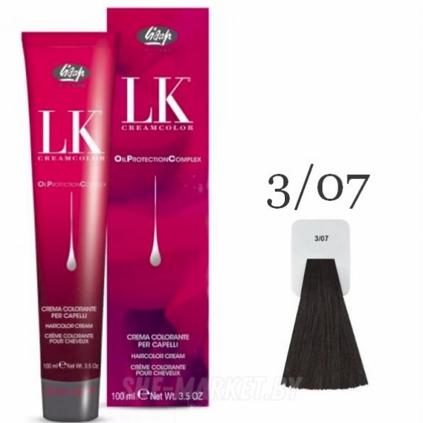 Краска для волос LK OPC Oil Protection Complex 3/07 темно-каштановый натуральный бежевый, 100мл