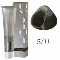 Крем-краска для седых волос SILVER DE LUXE 5/11 Крем-краска De Luxe Silver Светлый шатен пепельный интенсивный, 60 мл