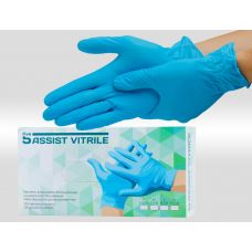 Перчатки витрильные неопудренные голубые Vitrile, р-р S, 100 шт/уп
