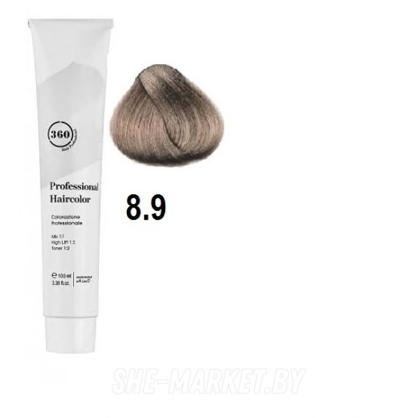Краска для волос 360 PERMANENT HAIRCOLOR ТОН - 8.9, 100мл