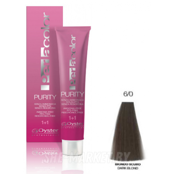 Крем-краска для волос без аммиака Perlacolor PURITY, тон 6/0 , 100 мл