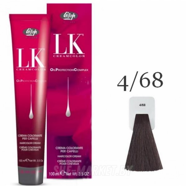 Краска для волос LK OPC Oil Protection Complex 4/68 каштановый медно-фиолетовый, 100мл