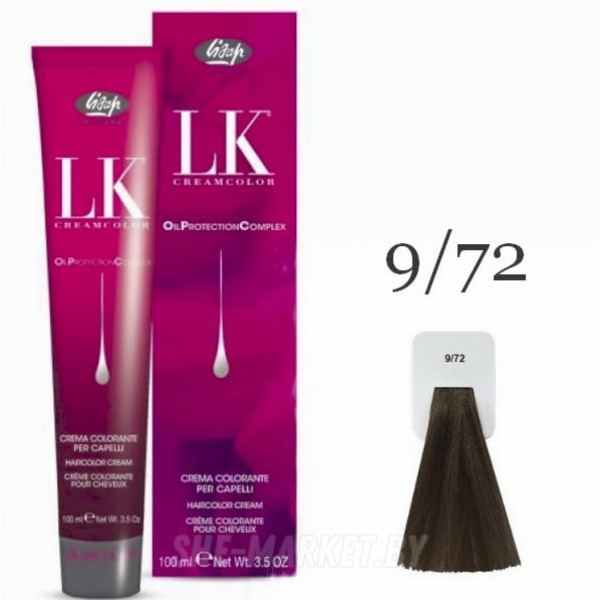 Краска для волос LK OPC Oil Protection Complex 9/72 очень светлый блондин бежево-пепельный, 100мл