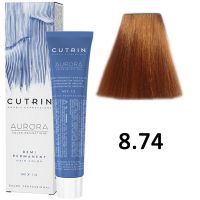 Безаммиачный краситель для волос AURORA 8.74 Demi Permanent Hair Color, 60мл