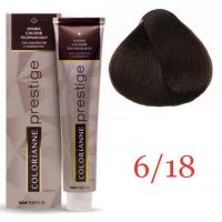 Крем краска для волос Colorianne Prestige ТОН - 6/18 Темный блонд шокоайс, 100мл Крем краска для волос Colorianne Prestige ТОН - 6/18 Темный блонд шокоайс, 100мл
