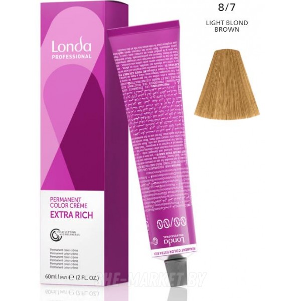Стойкая крем-краска LondaColor 8/7 светлый блонд коричневый 60мл