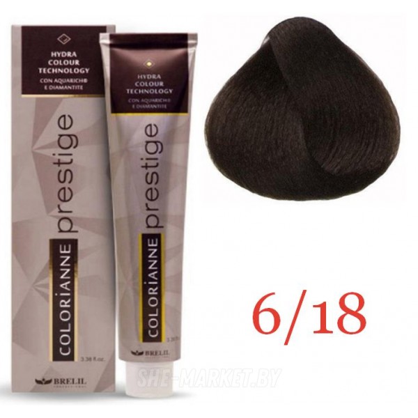 Крем краска для волос Colorianne Prestige ТОН - 6/18 Темный блонд шокоайс, 100мл