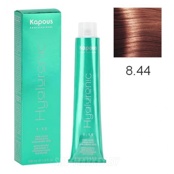 Крем-краска для волос Hyaluronic acid  8.44 Светлый блондин медный интенсивный, 100 мл